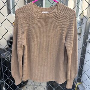 Jessica Simpson Camel Ribbed Crewneck Sweater